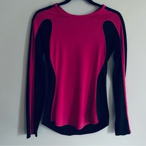 Basics Sportswear Women's Black & Pink Long Sleeve Athletic  Shirt Size Small